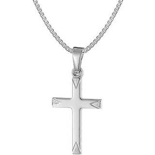 trendor 41085 Kreuz Weißgold 333 / 8 Karat Anhänger 18 mm mit Silberkette