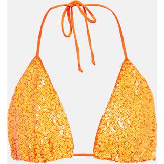 Norma Kamali Sequin-embellished bikini bottoms - orange - XS