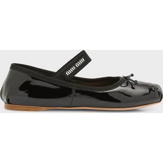 Miu Miu Logo patent leather ballet flats - black - EU 35.5