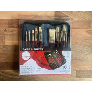 Daler Rowney Simply White Bristle Brush - Sæt m. 10 stk