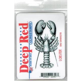 Deep Red Stamps Lobster Rubber Cling Stamp 1,5 x 3 tommer