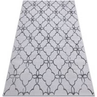 Tæppe MEFE moderne 8504 Kløver, blomster - Strukturelle, to niveauer af fleece mørkgrå 80x150 cm