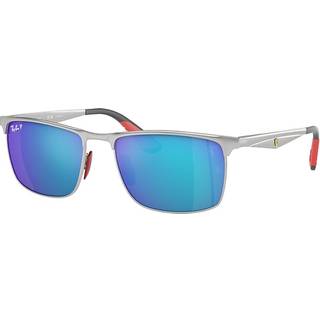 Ray - Ban Unisex RB3726M F007A1 Solbriller Metal Sølv Blå Firkantet Polariseret Spejl