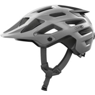 ABUS Hjelm Moventor 2.0, Ti Silver M - Multi-Shell In-Mold, Zoom Ace MTB, GoggFit, QUIN Ready