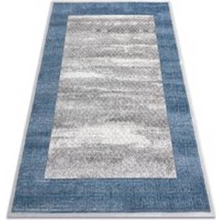 Tæppe NOBLE moderne 1512 68 Ramme, Græsk vintage vasket - Strukturelle, to niveauer af fleece fløde / blå 160x220 cm