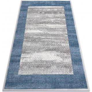 Tæppe NOBLE moderne 1512 68 Ramme, Græsk vintage vasket - Strukturelle, to niveauer af fleece fløde / blå 120x170 cm