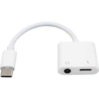 USB-C til minijack 3.5 mm lyd adapter - Hvid