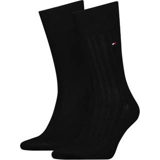 Tommy Hilfiger 2-pak Fil D Ecosse Rib Socks - Black - Str 39/42