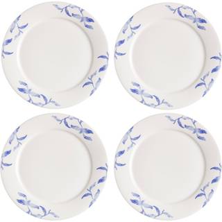 Scandi Living Havspil frokosttallerken 21 cm, 4 stk. blå-hvid
