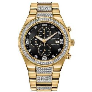 Citizen CA0752-58E Gold Tone Eco-Drive Crystal Bracelet Watch - W38155