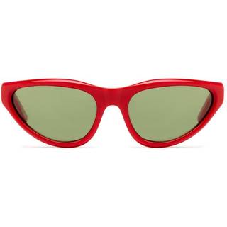 Marni Unisex Mavericks Solid Red I8U Solbriller Acetat Rød Grøn Wraparound Normal