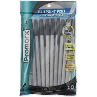 Promarx TC Ball Stick Pens Medium Point Black Ink 10 Count (BP48-KR1P10-48)