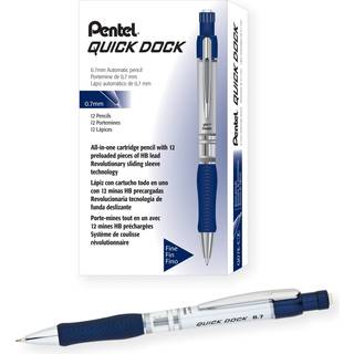 Pentel Quick-Dock Mechanical Pencil 0,7 mm Blue Barrel Box med 12 (QD7E-C)