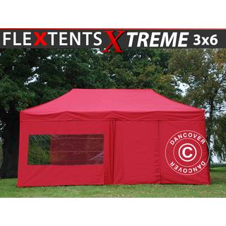 Foldetelt FleXtents Easy up pavillon Xtreme 60 3x6m Rød, inkl. 6 sider