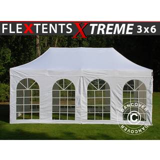 Foldetelt FleXtents Easy up pavillon Xtreme 50 Vintage Style 3x6m Hvid, inkl. 6 sider
