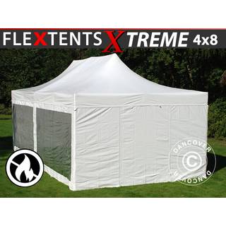 Foldetelt FleXtents Easy up pavillon Xtreme 50 Heavy Duty 4x8m Hvid, inkl. 6 sider