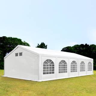 5x10m, Partytelt, PE-teltdug, hvid, med bundramme - (92104)
