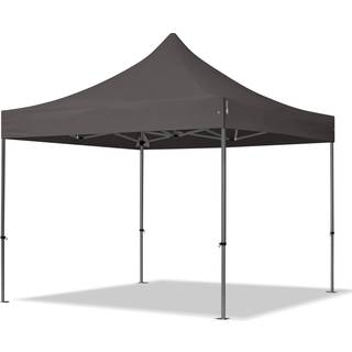 3x3m, stål, easy-up-pavillon, uden sidedele, mørkegrå - (600021)