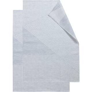 NJRD Stripes viskestykke 47x70 cm 2-pak Blå/Hvid