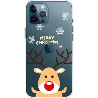 iPhone 14 Pro Max Fleksibelt Plast Jule Cover - Rensdyr