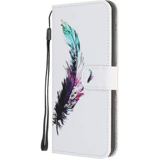 Samsung Galaxy A22 (5G) Imiteret Læder Cover m. Pung - Fjer