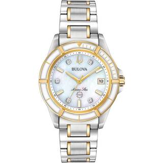 Bulova 98P186 Marine Star Hvid/Gul guldtonet stål Ø34 mm