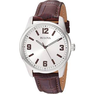 Bulova 96A153 Sølvfarvet/Læder Ø40 mm