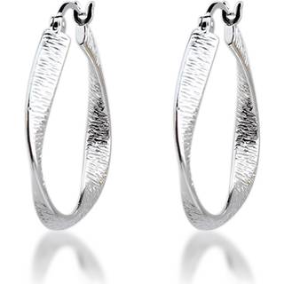 TWISTED LINES HOOP | SILVER