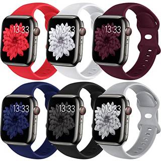 (6 Pack) Sport Band kompatibelt med Apple Watch Bands 38mm 40 mm 41mm 42mm 44mm 45mm 49mm Silikone IWatch Band Ultra 2/Ultra SE SERIE 9 8 7 6 5 4