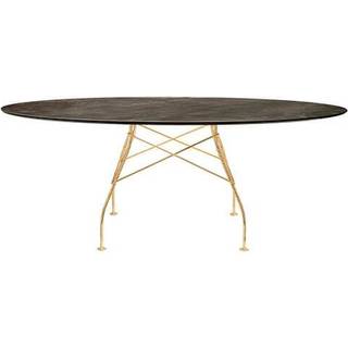 Kartell Glossy spisebord - 192x118 cm. - Aged Bronze - guld stel