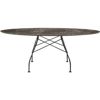 Kartell Glossy spisebord - 192x118 cm. - Brown Emperador - sort stel
