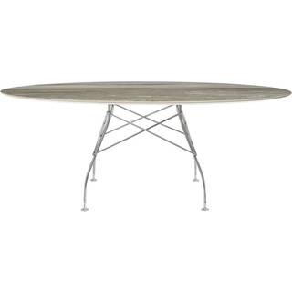 Kartell Glossy spisebord - 192x118 cm. - Tropical Grey - krom stel