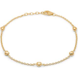 BLOSSOM forgyldt armbånd med hjerter, 20 cm