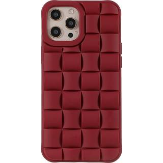 iPhone 13 Pro Gitter Tekstur Silikone Bagside Cover - Rød