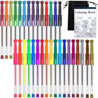 Shuttle Art Gel Pens 32 Colours Gel Pen Set med farvel?gning til voksne farvel?gning B?ger Tegning Doodling Crafts Scrapbooking Journaling