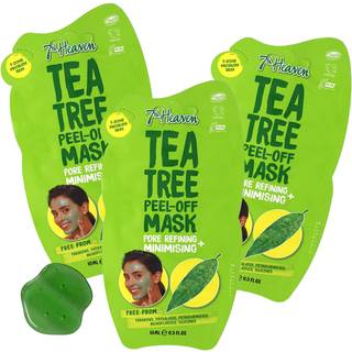 7th Heaven Tea Tree Easy Peel-Off Ansigtsmaske Parabener Free Green 3-pakning med 0,3 Fl Oz hver 3 poser
