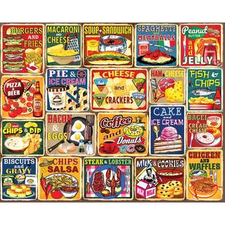 White Mountain Puzzles - Classic Food Combos - 1000 Piece Jigsaw Puzzle