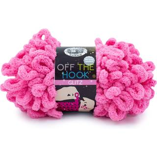 (1 Skein) Lion brand garn fra krogen glitz ingen nål voluminøs garn bubblegum