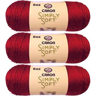 Caron simpelthen bl?d 100% akrylgarn ~ Autumn Red # 9730 (pakke med 3)
