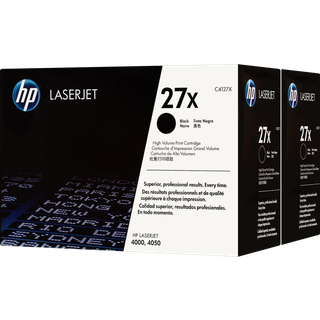 C4127D HP 27X PRINT TONER BLACK DUAL PACK FOR LASERJET 4000