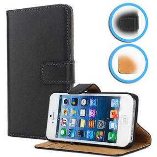iPhone 5 / iPhone 5S / iPhone SE pung læder taske/etui - Sort