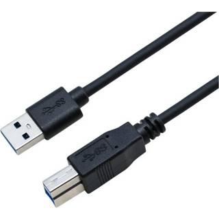 Eletra USB 3.0 Am - BM 3M-kabel, sort ➞ På lager - klar til levering