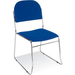 Vesta konferencestol med krom ben og blå stof