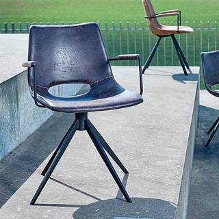 Cayman spisebordsstol med drejefunktion og armlæn - Topper Grey Black