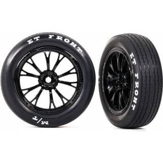 Traxxas 9474 D?k & hjul samlet limet (Weld Gloss Black Wheels D?k skumindsatser) (front) (2)