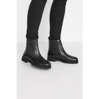 Lts Black Croc Chelsea Boots In Standard Fit Standard > 12 Lts | Tall Women's Women's Boots - Standard 12