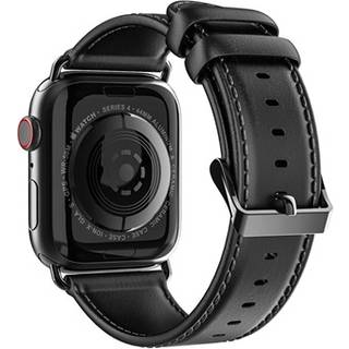 Dux Ducis Apple Watch Series 11/10/9/8/SE 3/SE (2022)/7/SE/6/5/4/3/2/1 Læderrem - 42mm/41mm/40mm/38mm - Sort