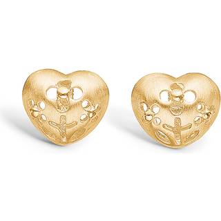 Blossom ørestikker i 14 kt guld, hjerter med blomster