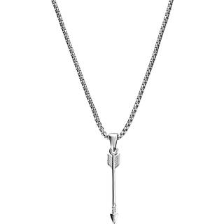 Atlas | Sølvfarvet Stål Pil Halskæde med Vedhæng