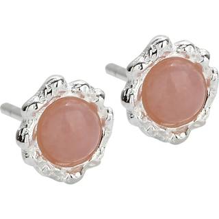 OPAL STUD, Ørestikker i sterling sølv med 6 mm. pink opal.